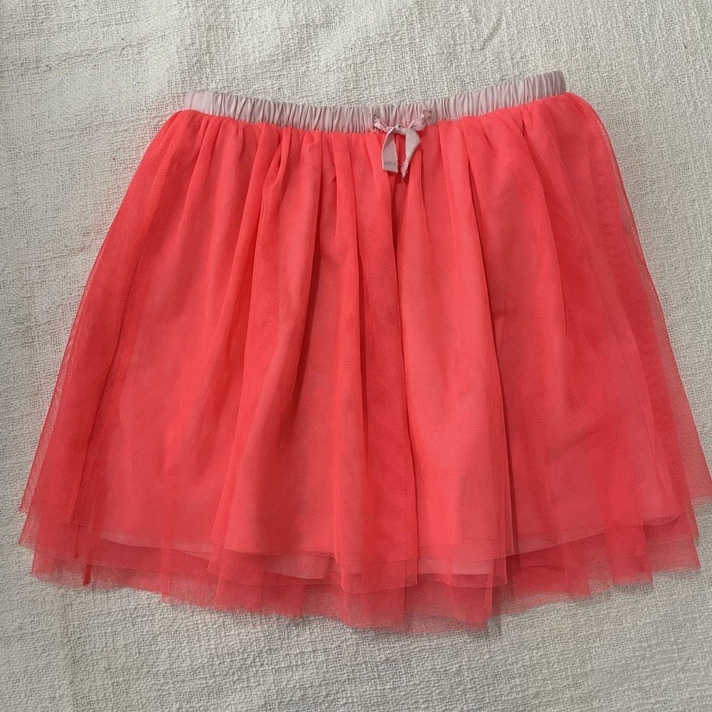 Crewcuts Coral Pink Tulle Pull On Skirt Girls Medium  School‎ Preppy